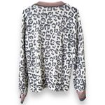 Andree by Unit  Gray and Pink Ribbed Knit Cardigan Sweater animal print v-neck Photo 7