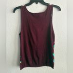 Siegel Silk Blend Sequin Y2K Burgundy Tank Top S Red Photo 3