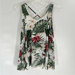Philosophy republic Tropical Leaf Floral Cross-back Tank Top Blouse - L Photo 3