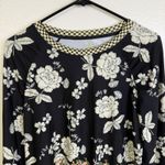 Johnny Was  Active Top Womens XS Black Floral Boho Tie Run Jog Workout Gym Train Photo 1