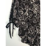 Spense Women's Floral Scoop Neck Cold Shoulder Blouse Black White Size Medium Black Photo 4