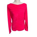 J.Crew  Ruched long-sleeve matte jersey top Dragon Fruit NWT L Photo 1