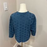 Madewell Teal Floral Embroidered Blouse Photo 1