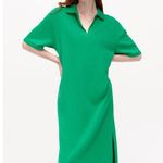 ZARA NWT  PLUSH T SHIRT JERSY MIDI MAXI DRESS GREEN SMALL Photo 0