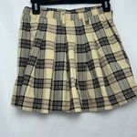 Like an angel Y2KGrunge Pleated Plaid Mini Skirt with Buckle Detail Cream Black Tartan Pattern Photo 2