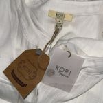 Kori  AMERICA size small hi low v-neck white long sleeve button-up blouse beachy Photo 4