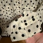 J.Crew  Black and White Polka Dot Silk Shirt Photo 4