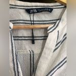 ZARA Women’s Striped Rustic Short Sleeve Romper Photo 7