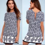 Lulus ‎ Taj Mahal Tour Blue Paisley Open Back Shift Dress SMALL Photo 1