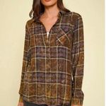 Mystree  Boutique Washed Plaid Flannel Top  Photo 2
