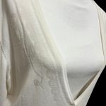 Bechamel Womens Button Cardigan Top XL Cream Embroidered Floral Textured Knit Photo 3