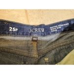 J.Crew Nipped Straight High Rise Rigid Denim Jeans 25P Petite Cropped Raw Hem Photo 2