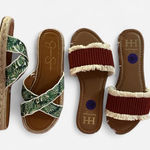 Jessica Simpson Handy Hippie‎  Slides Sandals Size 8.5 Espadrille Trim Photo 0