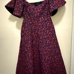 Jill Stuart Jill  Jacquard Floral Jacquard Off Shoulder Dress Red Violet Photo 8