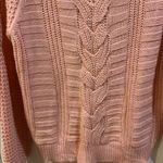 LOVE BY CHELSEY PINK CABLE KNIT SWEATER LIGHT WEIGHT LONG SLEEVE COTTON ACRYLIC Size L Photo 3