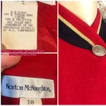 VINTAGE NORTON MCNAUGHTON RED, GOLD & BLUE MILITARY THEME WOOL BLAZER (10) Red Photo 10