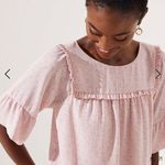 Loft Ruffled trim yolk an bell cuffed 3/4 sleeve size XS Photo 0