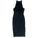 Anthropologie Maeve Women’s White Bow Waist High Neck Black Bodycon Midi Dress S Photo 6