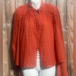 Free People  Terracotta Kennedy polka Dots blouse Photo 3