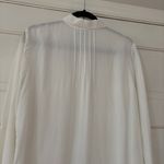 Soft Surroundings  White Pintucked Pleated Button Up Collared Blouse Size‎ Large Photo 8