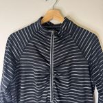 Athleta Elite Striped Half Zip Pullover Long Sleeve Stretch Black White Size XL Photo 1