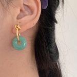 Jade Earrings Green Jade Earrings Dangle Jade Earrings Photo 3
