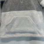 None Fleece Pullover women’s Medium Long Sleeve gray white half zip teddy sweatshirt Photo 4