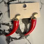 NWt Red Chili Pepper Earrings Red Photo 0