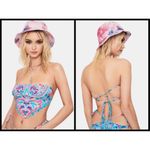frankie's bikinis đź’•FRANKIE'S BIKINIđź’• Halo Strapless Top + Willow Bottom ~ Scarf Print Medium Photo 5