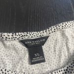 Ann Taylor Women's Black White Polka Dot Ruched Tank Top Size XL Photo 1