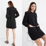 Madewell NWT  XS Patch Pocket Denim Popover Mini Dress in Black NO125 Shirtdress Photo 1