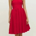 Reformation Buttercup Dress Strapless A-Line Tulle Skirt Red Size 8 Photo 2