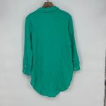 J.Crew  Gauze Shirt Emerald Green Button Down Long Sleeve Tunic Size S Photo 5