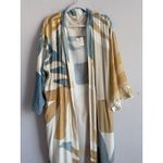 World Market Indio Tan Teal Blue Desert Abstract Belted Robe Womens One Size NEW Photo 6