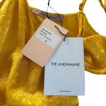 The Andamane Dida Floral Jacquard Mini Wrap Dress in Yellow Women’s Size Medium Photo 2