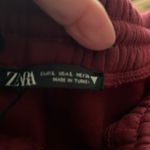 ZARA  wide leg track pants burgandy  Photo 6