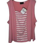 Bob Mackie Women's Top Wearable Art Sleeveless Square Neck Pink Plus Size 3X NWT Photo 0