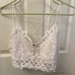 Free People  White Lace Bralette with Floral Design size large Photo 0