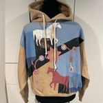 Ralph Lauren Polo Horse Barn Artist Artwork Womens Sz M Fleece Sweatshirt Hoodie Photo 2