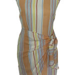 Altar'd State  Dress Small Orange Multi‎ Stripe Front Tie Boho Summer Photo 0