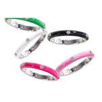 Boutique Pave Diamond Black & White Stackable Ring | 925 Sterling Silver‎ Enamel Photo 8