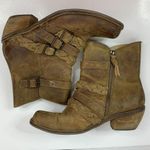 Latigo Anthro  Paz Braid Booties Boho Brown Leather Western Boots Women’s Size 10 Photo 2