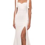 Lulus White Tie-Strap Wedding Dress with Train NWT Size Small Photo 0