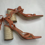 Gibson Latimer women’s Peach Strappy Suede 3.5” Sandals Heels New S-086 Sz 10 Photo 3