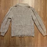 VNTG Marisa Christina Double Breasted Chunky Knit Silk Wool Cardigan Women’s L Tan Size L Photo 9
