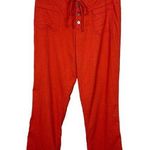 Sundance Pants Womens Small Orange Gauze Button Front Straight Leg Coastal Beach Photo 0