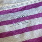 Talbots Lace Up Crewneck Tee Pink Stripe, Small Photo 3