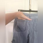 American Eagle Stretch Super High Rise Baggy Wide Leg Cargo Pants Grey Size 6 Photo 5