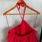 Alexis  Raina Tiered Tulle Halter Mini Dress Cherry Red Size M NWT Photo 10