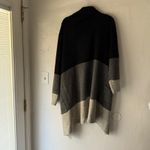 Max Studio  Y2k Chunky Black Gray Color Block Open Front Cardigan‎ Sweater Size L Photo 4